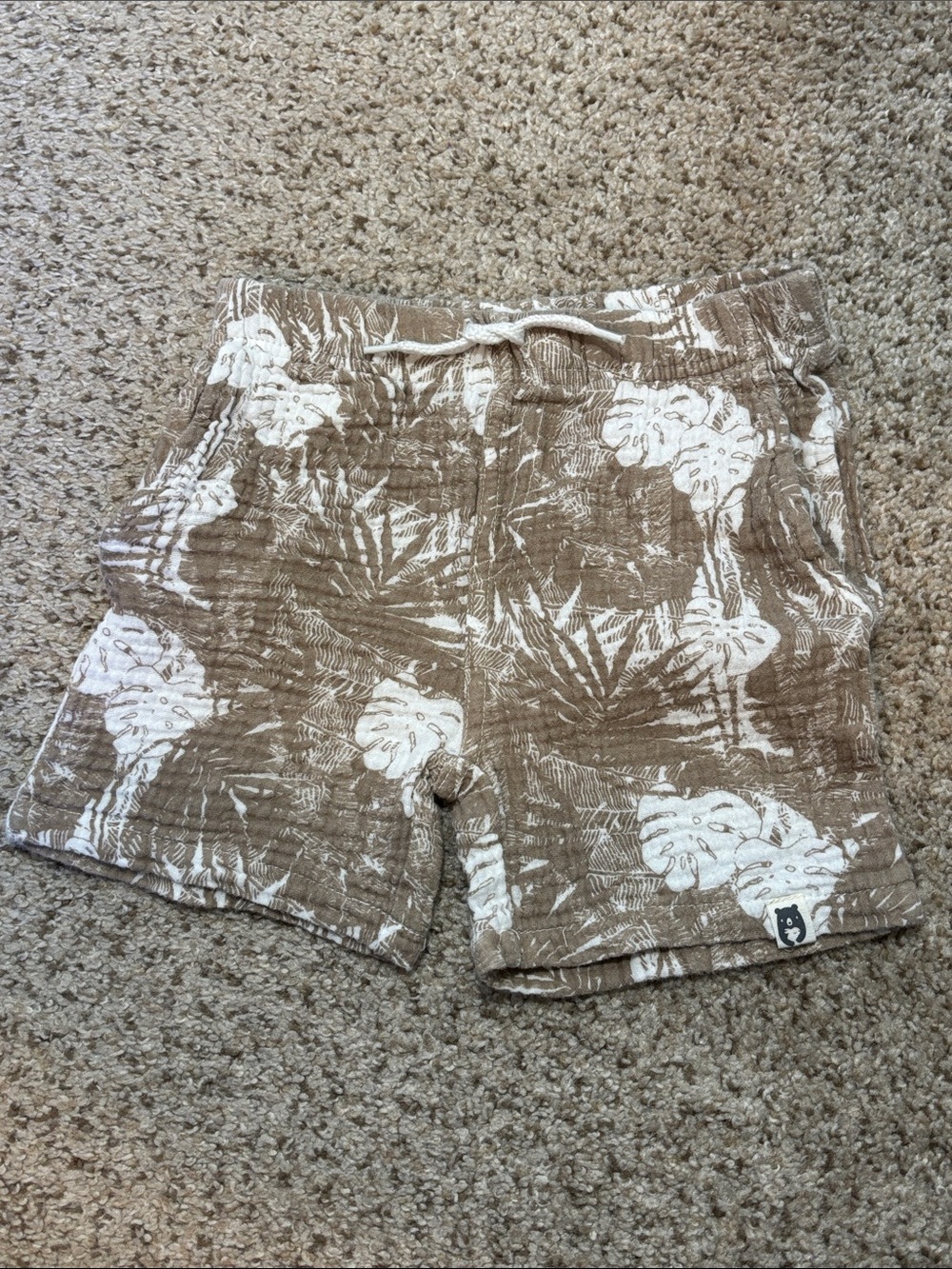 Rabbit + Bear 100% Organic Cotton Lightweight Gauzy Tropical Print Shorts Size 3